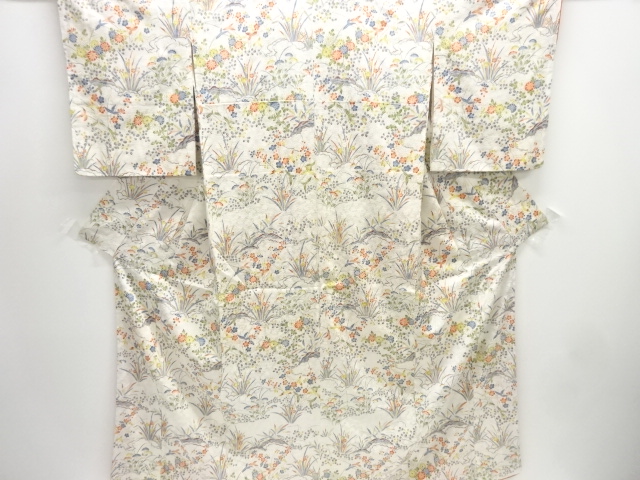 草花模様付け下げ小紋着物